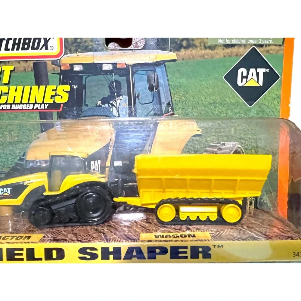 NEW Matchbox Dirt Machines #34309 CAT Field Shaper Tractor & Wagon